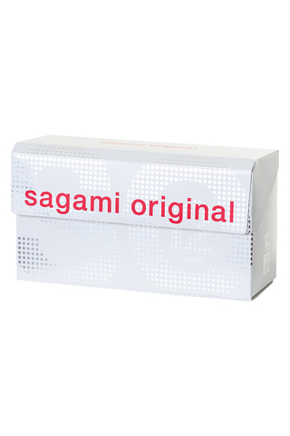 Презервативы Sagami, original 0.02, полиуретан, 19 см, 5,8 см, 12 шт.