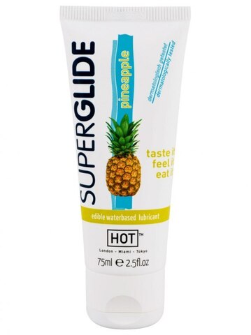 Съедобный любрикант Super Glide Pineapple на водной основе, 75 мл