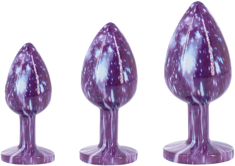 Эмалированная анальная пробка из алюминия с фиолетовым кристаллом