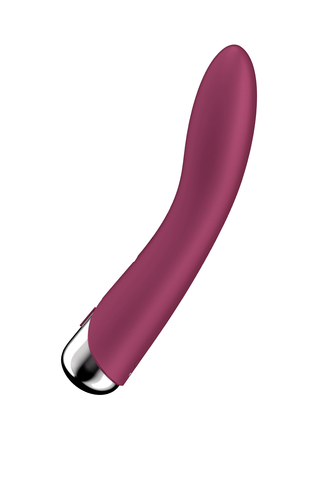 Вибратор для точки G  с ротацией Satisfyer Spinning Vibe 1, силикон, бордовый, 17,8 см