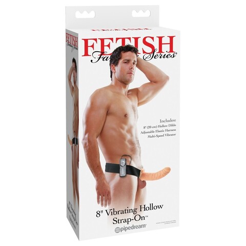 Полый страпон с вибрацией телесный Fetish Fantasy Series 8 Vibrating Hollow Strap-On