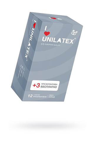 Презервативы Unilatex, ribbed, латекс, ребристые, 18 см, 5,4 см, 15 шт.