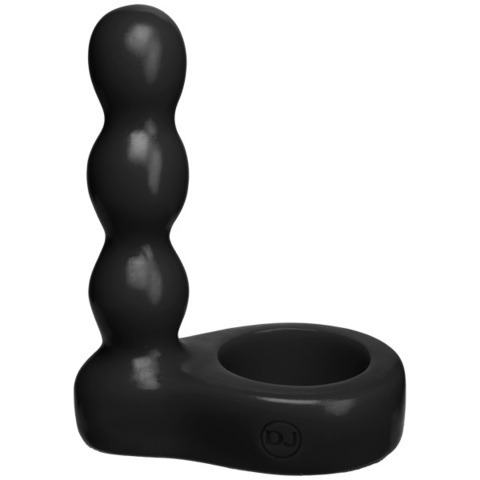 Насадка на пенис, Анальный фаллоимитатор с эрекционным кольцом Platinum Premium Silicone - The Double Dip 2 - Black