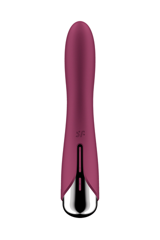 Вибратор для точки G  с ротацией Satisfyer Spinning Vibe 1, силикон, бордовый, 17,8 см