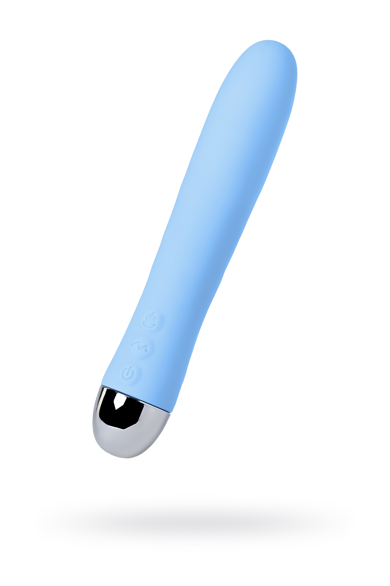 Вибратор с функцией нагрева и пульсирующими шариками PHYSICS FAHRENHEIT, силикон, голубой, 19 см фото