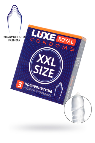 Презервативы Luxe, royal, XXL size, 18 см, 5,2 см, 3 шт.