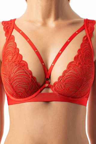 Бюстгальтер бралетт на тонком поролоне ,выполнен из эластичного кружева и эластичной сетки , а декор