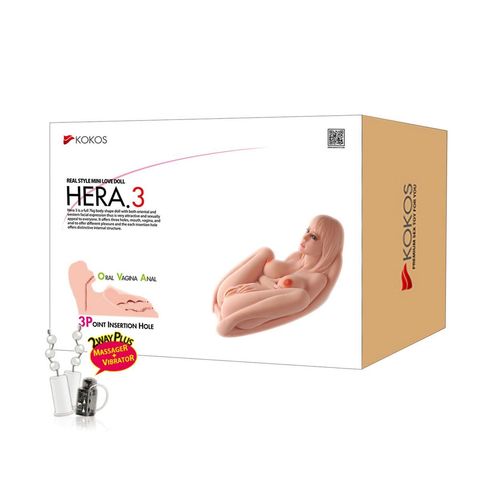 HERA.03 +, мастурбатор женское тело 3D, три отверстия с вибрацией ротацией