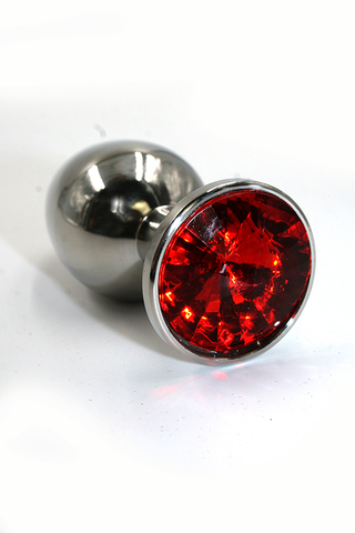 Анальная пробка из аллюминия с кристаллом из стекла