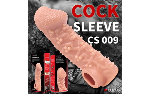 Насадка на фаллос с узором из мелких шариков и отверстием для мошонки COCK SLEEVE CS.009 Large