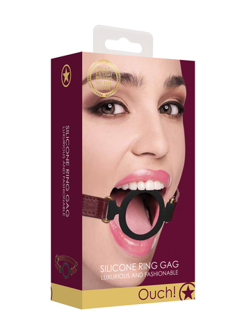 Кляп с креплением Ouch Ouch! - Silicone Ring Gag - Burgundy
