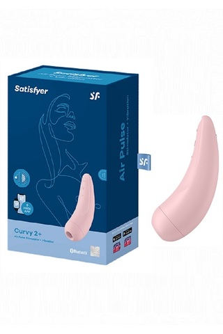 Вакуумно-волновой стимулятор Satisfyer Curvy 2+ с возможностью управления через приложение - розовый