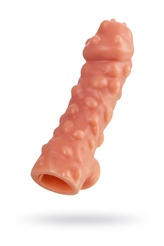 Насадка реалистичная KOKOS COCK SLEEVE 003-M с дополнительной стимуляцией, TPE, телесная, 15.6 см