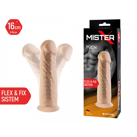 Фаллоимитатор на присоске с гибким хребтом Mister-X KEN