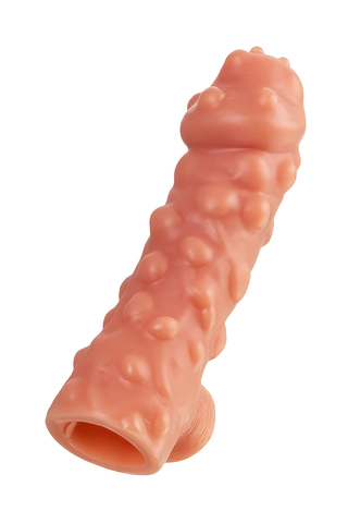 Насадка реалистичная KOKOS COCK SLEEVE 003-M с дополнительной стимуляцией, TPE, телесная, 15.6 см