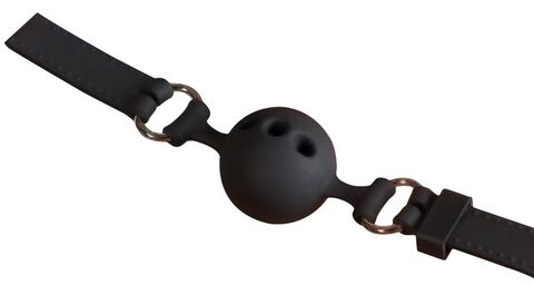 Кляп шарик (3,5 см) с отверстиями для дыхания с креплением на голову Silikon-Knebel small