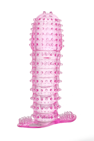 Насадка на пенис рельефная TOYFA Basic, TPE, розовый, 12 см