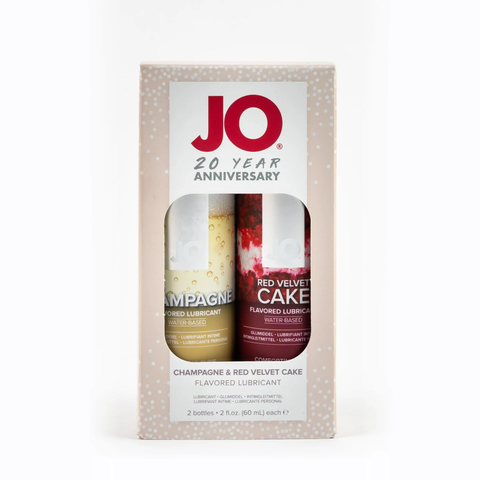 Лимитированый набор из лубрикантов JO: Шампанское/Champagne 60 mL + Красный бархат/Red Velvet Cake