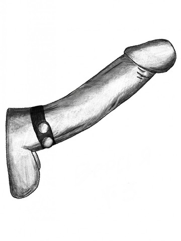 Ремень-утяжка на пенис с регулировкой диаметра и металическими кнопками