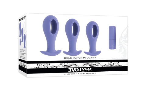 Набор анальных пробок с вибропулей Hole Punch Plug Set