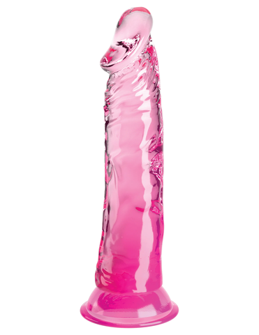 Прозрачный фаллоимитатор на присоске King Cock Clear 8, розовый