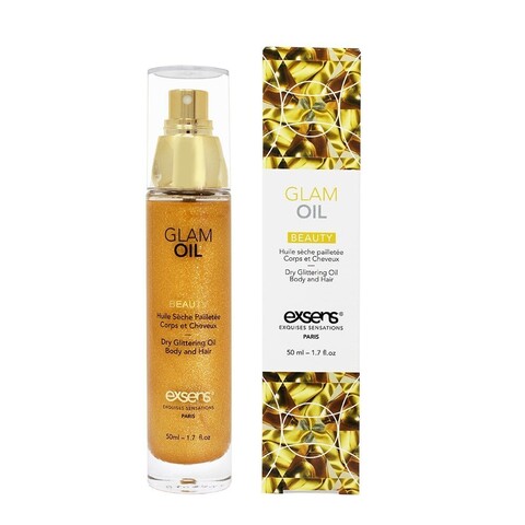 Сухое масло с блеском GLAM OIL для волос и тела