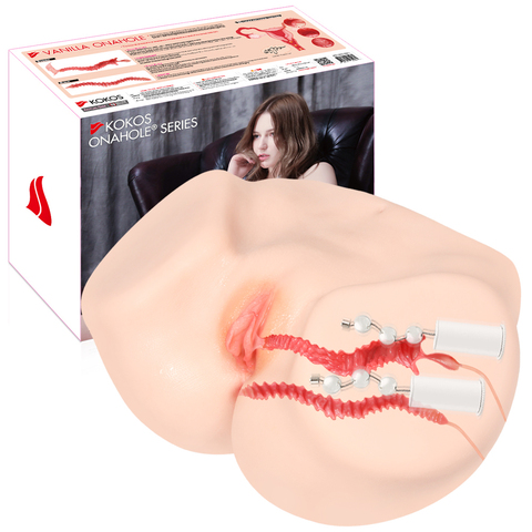 Vanilla Onahole Real Vagina Мастурбатор полуторс с двойным слоем материала, с вибрацией