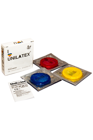 Презервативы Unilatex, multifrutis, аромат, цветные, 18 см, 5,4 см, 3 шт.