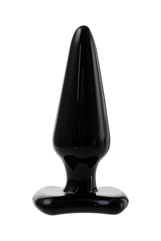 Анальная втулка Sexus Glass, стекло, чёрная, 11 см, Ø 4 см