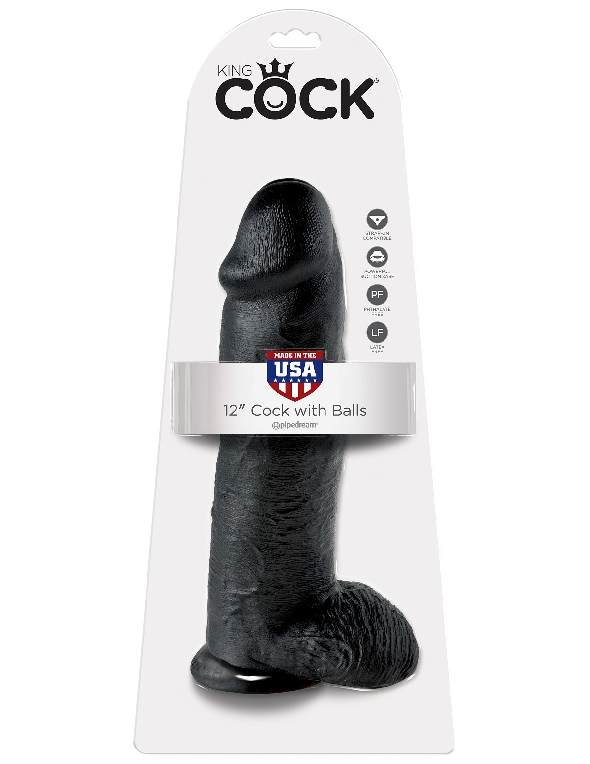 Фаллоимитатор на присоске 12 Cock with Balls черный King Cock фото